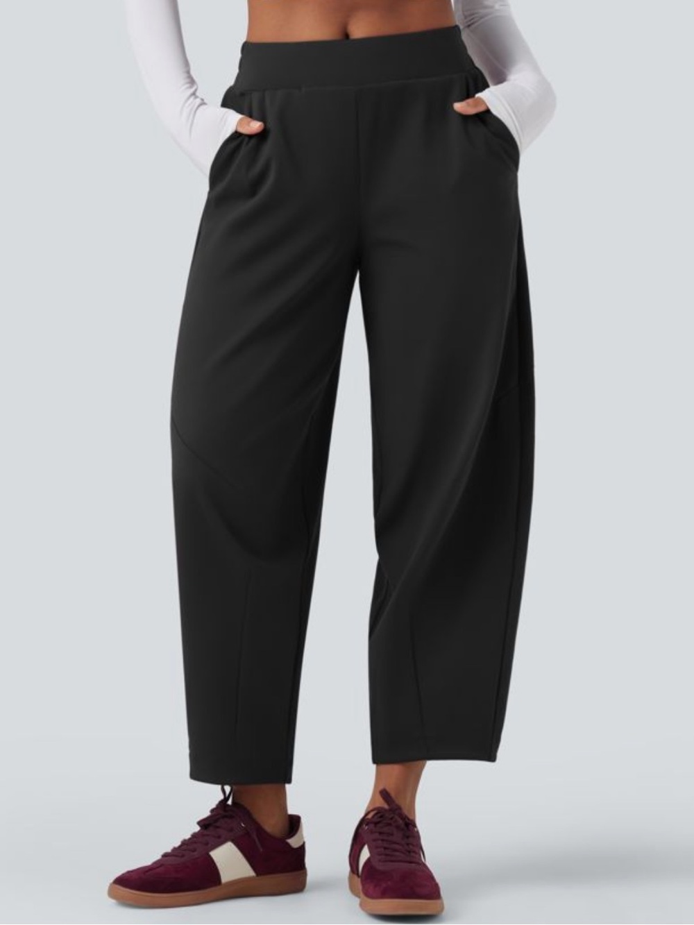 Halara casual midrise barrel pants sz Small (4)